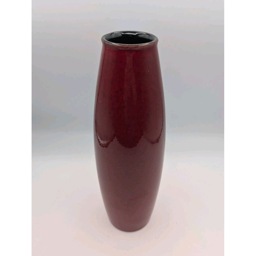 Vintage AMANO Germany Pottery Vase 629-27 Oxblood Burgundy Red Glaze 11"